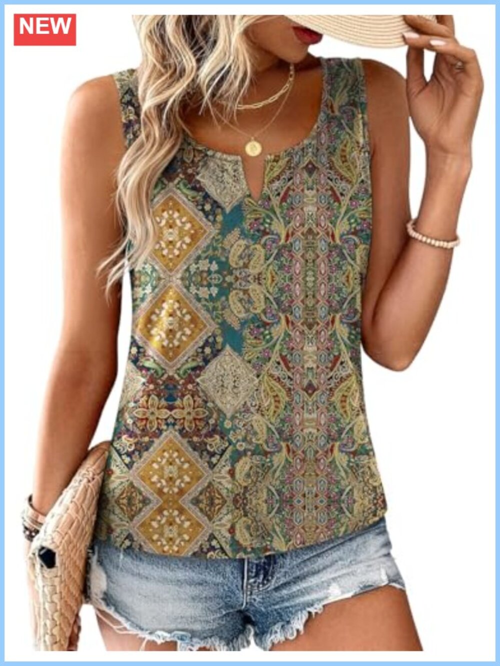 JUSTFASHIONNOW Sleeveless Tank Top V Neck Summer Blouse